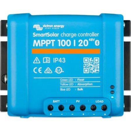 INVERTERS R US Victron Energy SmartSolar Charge Controller, MPPT 100/20(up to 48V) Retail Packaging, Blue, Aluminum SCC110020160R